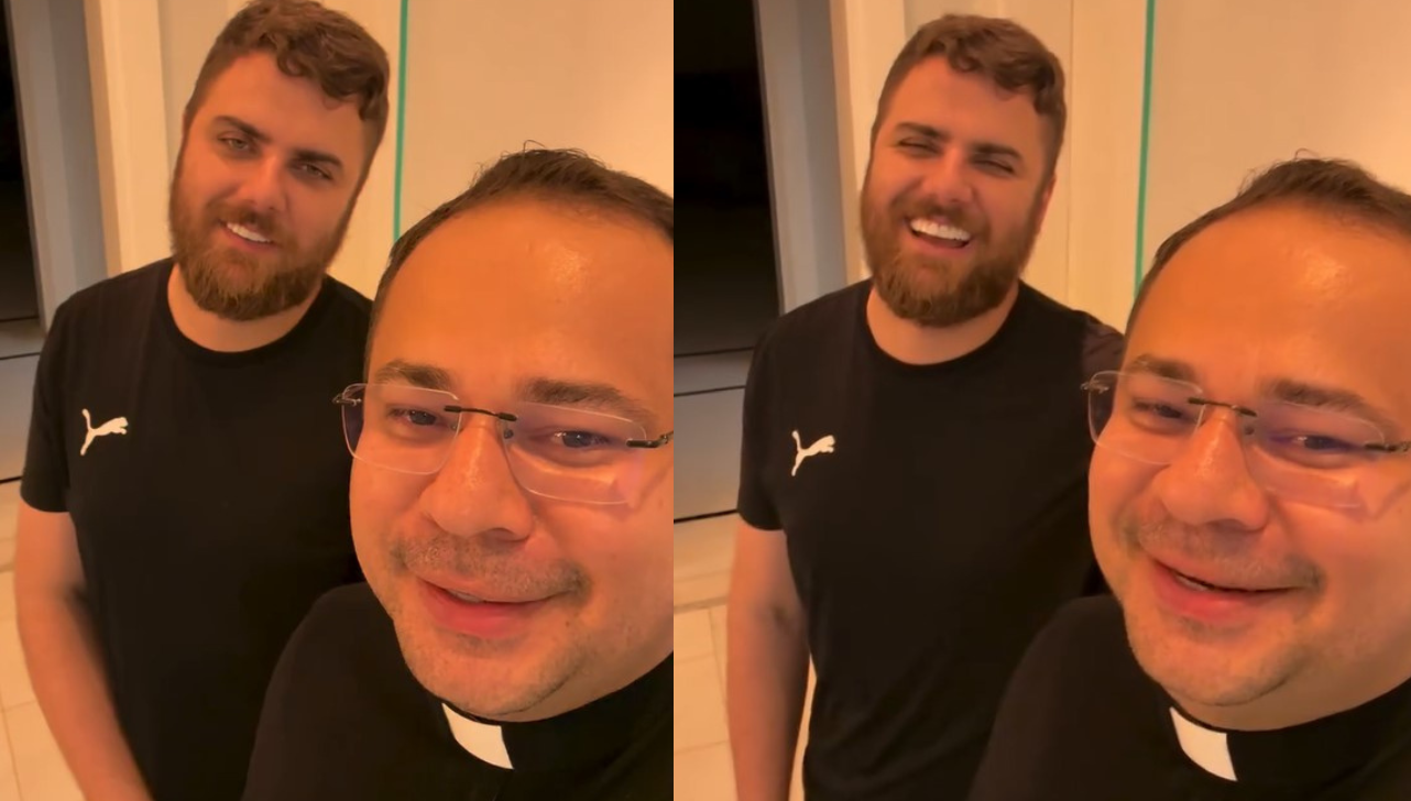 Padre Luiz Henrique passa tutorial de Pai Nosso ao Zé Neto