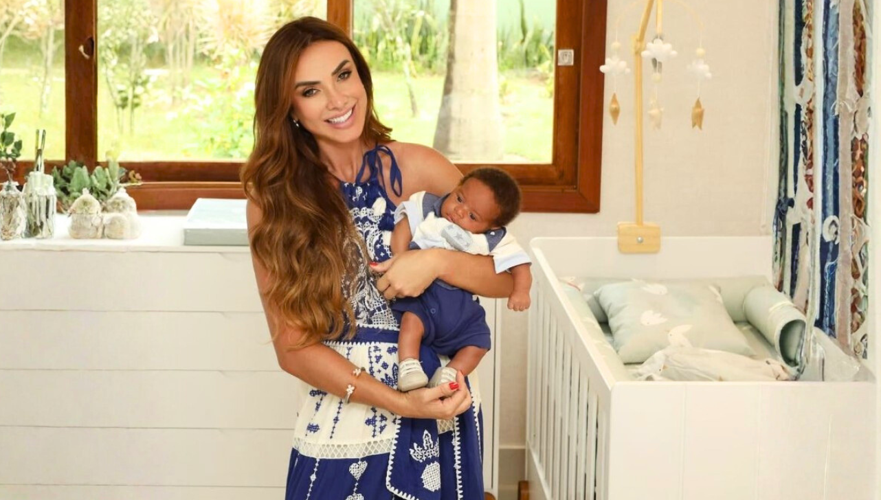 Nicole Bahls monta quartinho para bebê de funcionária em seu sítio